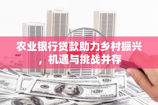 和田县农业银行贷款助力乡村振兴，机遇与挑战并存