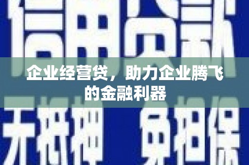 港闸企业经营贷，助力企业腾飞的金融利器