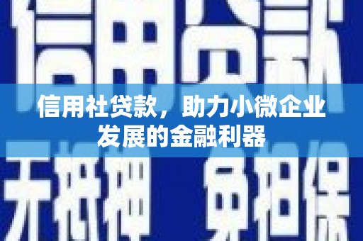 阿瓦提信用社贷款，助力小微企业发展的金融利器
