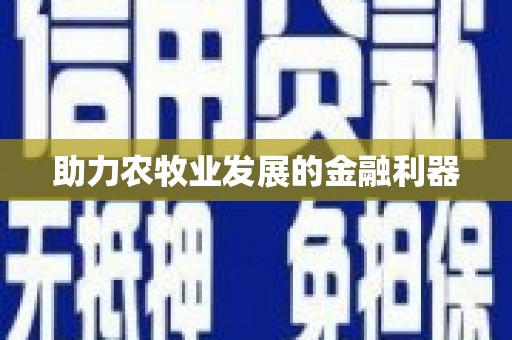 城区助力农牧业发展的金融利器